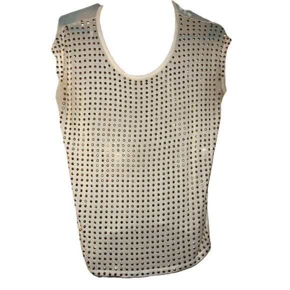 Michael Kors white and gold studded Top/Blouse - Picture 2 of 3